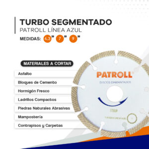 DISCO DIAMANTADOS TURBO SEGMENTADO [4,5"-7"-9]